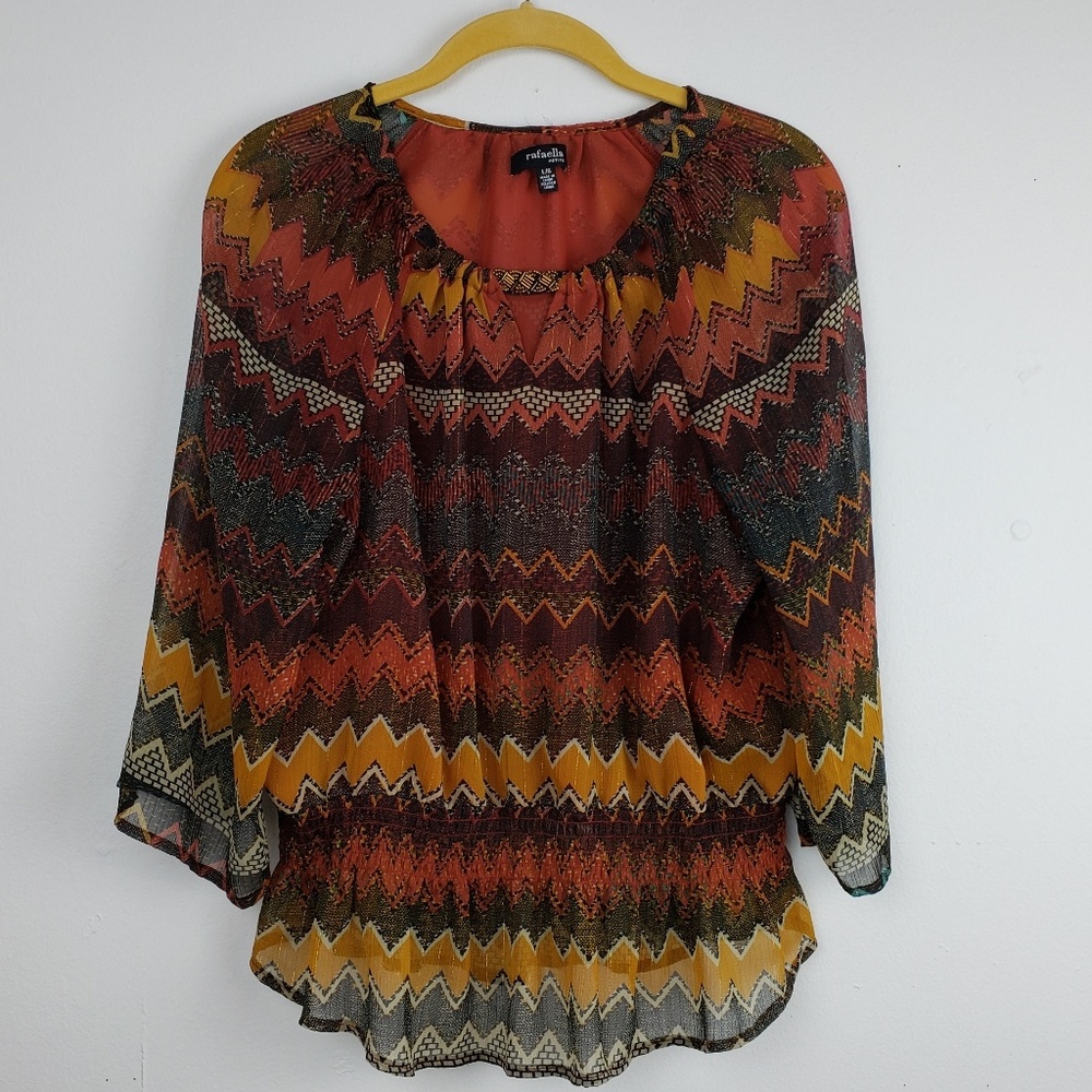 Rafaella Petite Chevron Fall Colors Peasan…